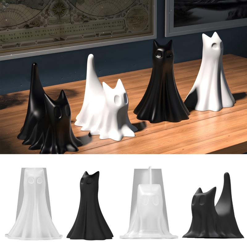 Candle Making Tools - Geisterkatze Halloween Desktop Ornament Gips Silikonform
