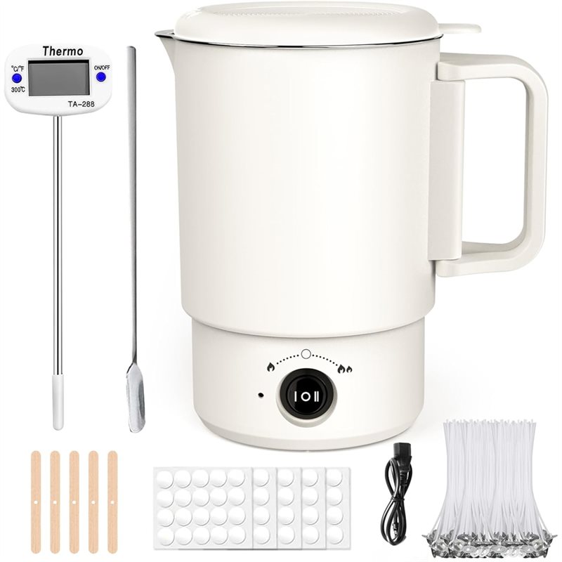 Candle Making Machine - A47U Elektrischer Wachsschmelztopf-Set mit Thermometer, 800
