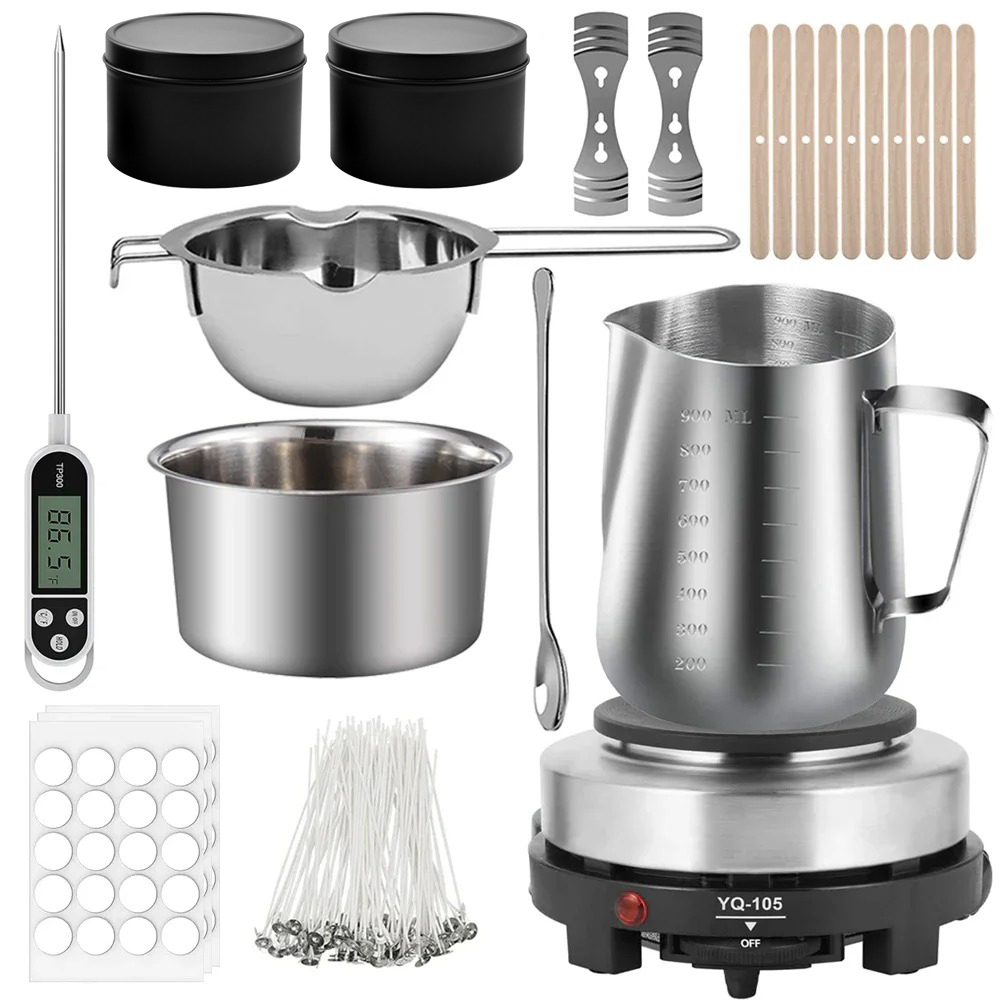 Candle Making Tools - Glintmos DIY Kerzenherstellungsset mit Heizplatte, Kerzenherstellungszubehör