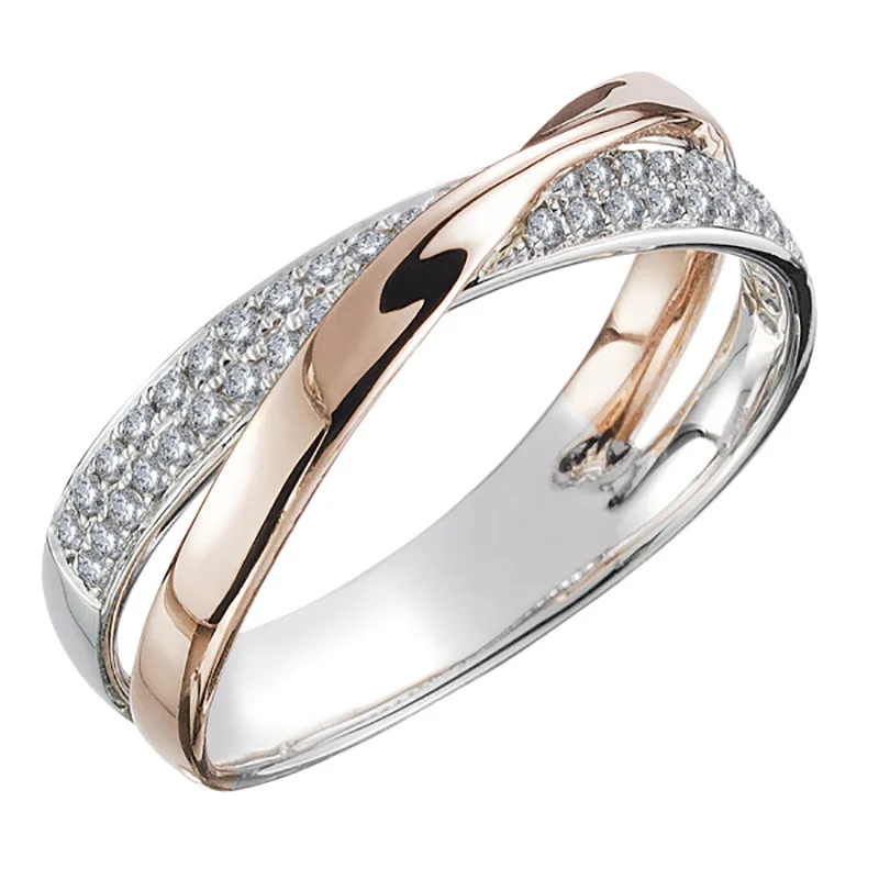 Candle X - Klassischer weiblicher Ring Sterling silber zweifarbige